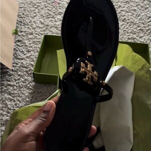 Tory Burch Miller Black Sandal with Gold